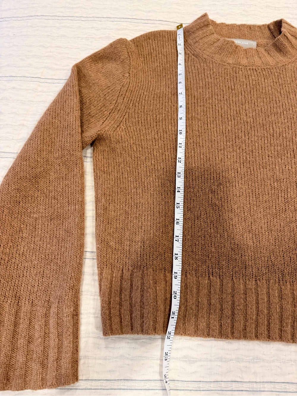 Everlane Alpaca Cropped Camel Crewneck Sweater - Picture 9 of 15